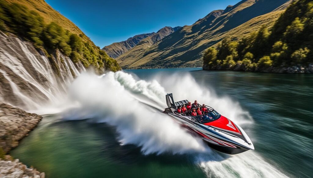 Jet boat ride features